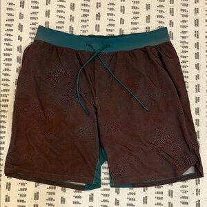 lululemon athletica Brown and Teal Athletic Shorts